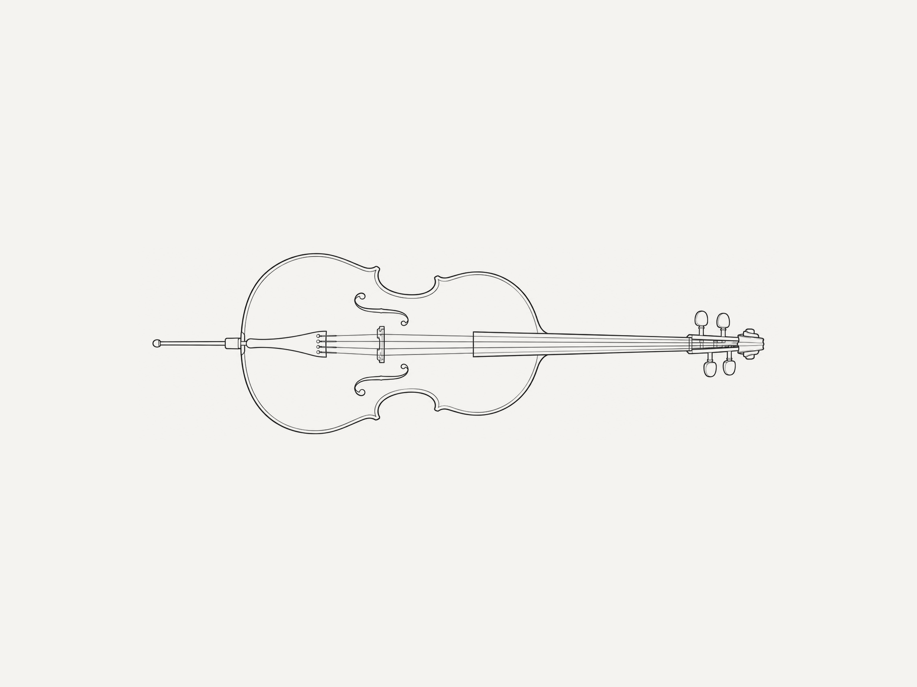 Line drawing of a cello